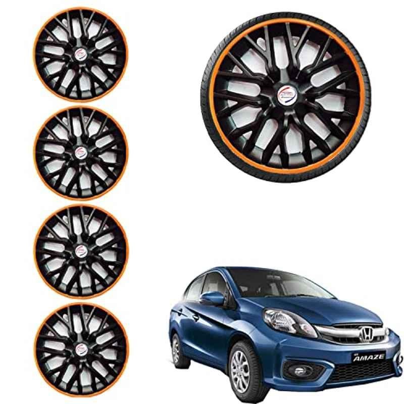 Auto Pearl 4 Pcs 14 inch ABS Black & Orange Car Wheel Cover Set for Honda Amaze Type2 Phoenix