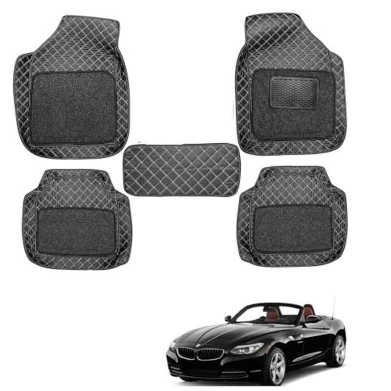 Kozdiko 5 Pcs Waterproof & Luxury 7D Black Leatherette Car Floor Mat Set for BMW Z4