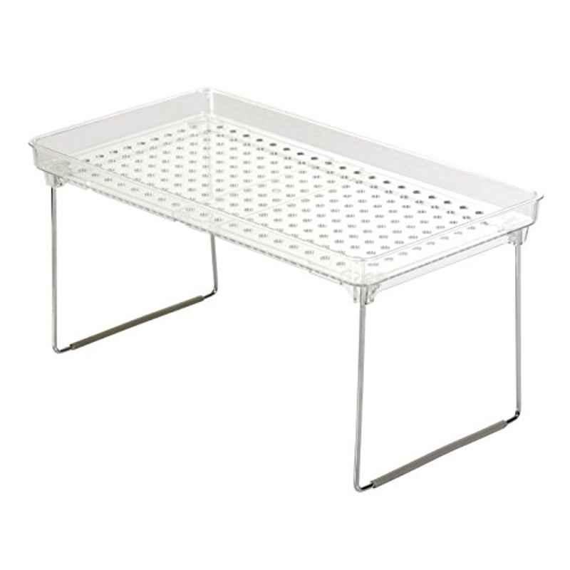 Madesmart Steel Clear Rectangular Stacking Shelf with Holes, 79072, Size: Medium