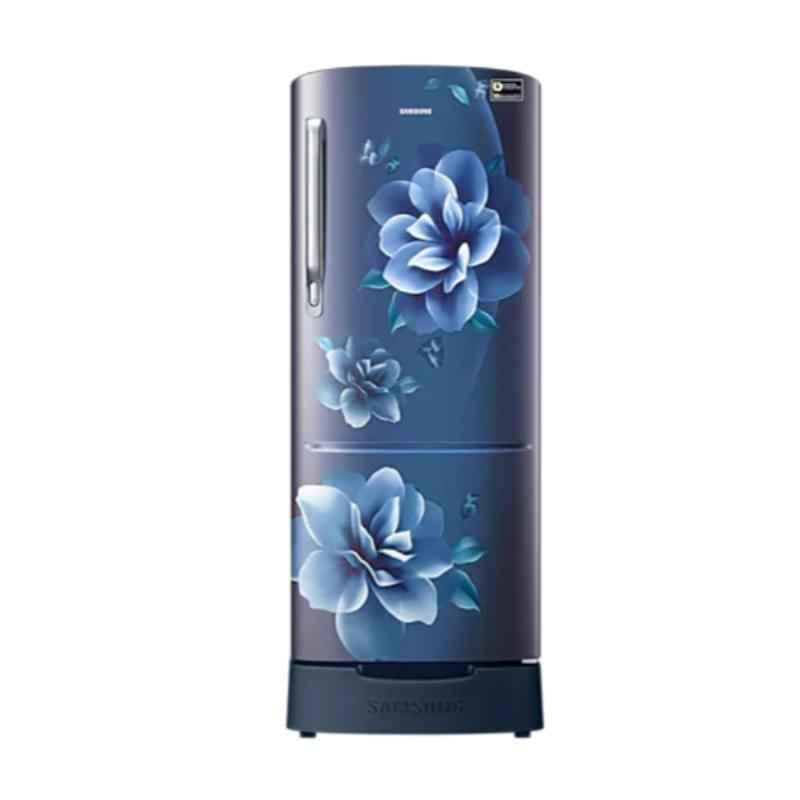Samsung 192L 3 Star Camellia Blue Direct Cool Single Door Refrigerator with Digital Inverter Technology & Base Stand Drawer, RR20A182YCU