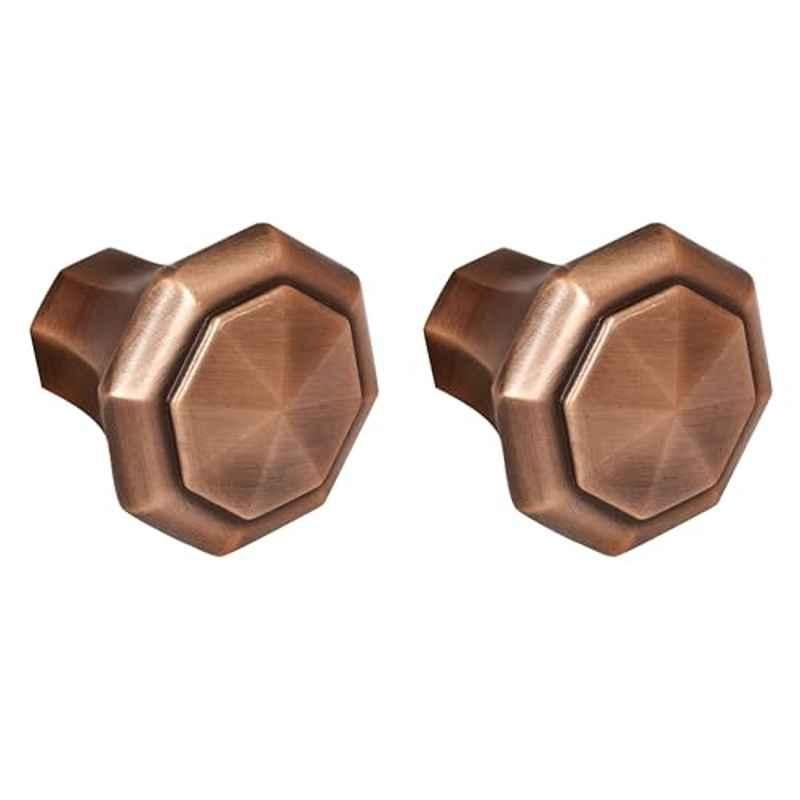 Plantex Knobs for Drawer/Octagon Shape Drawer Knobs/Knobs for Cabinets/Pull-Push Knobs for Kitchen/Bedroom Drawer (Pack of 2) DTK-302, Antique Copper