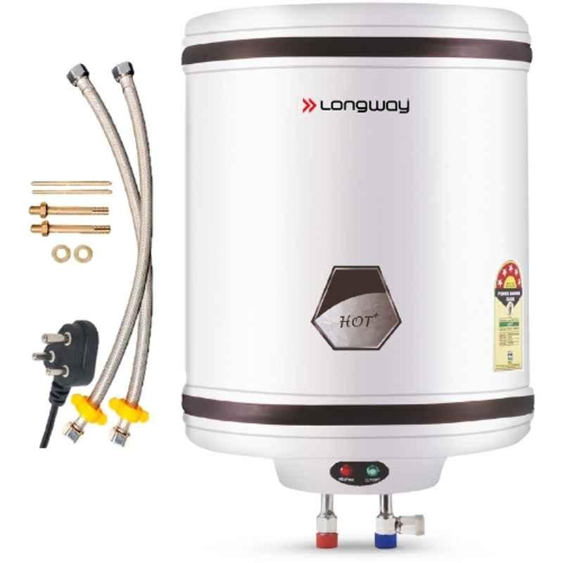 Longway 35L Ivory Water Storage Geyser with Free Installation Kit, Hotplus