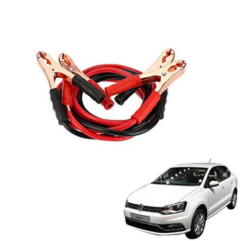 Kozdiko 7.5ft Copper Core Red & Black Heavy Duty Car Battery Booster Cable for Volkswagen Ameo
