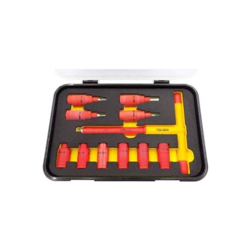 Tolsen 11Pcs Red & Yellow Socket Set