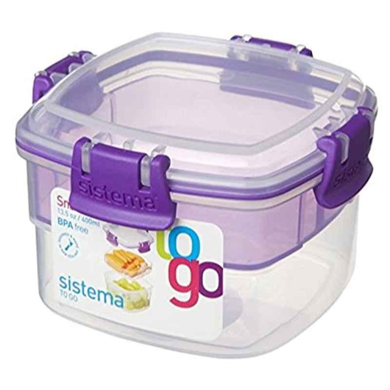 Sistema 400ml Plastic Purple Snacks To Go Container, PLTG01040EA