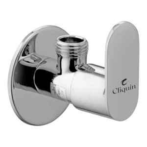 Cliquin Opal Brass Silver Chrome Wall Mounted Angle Valve with Wall Flange