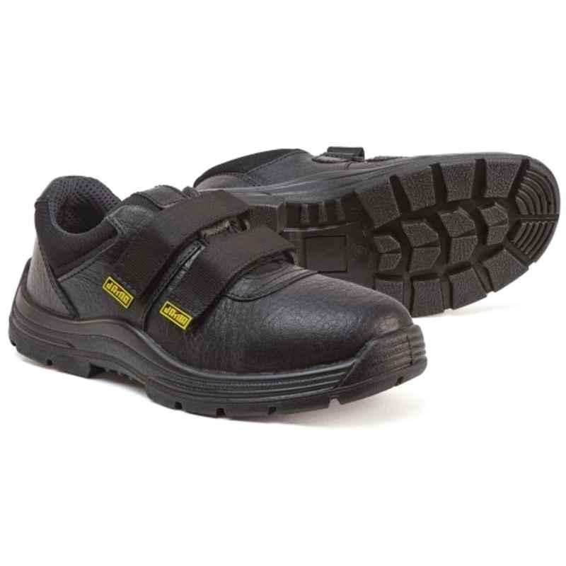 Jama Genuine Leather Buffalo Barton Print Black Female Safety Shoe, JB-136, Size: 6