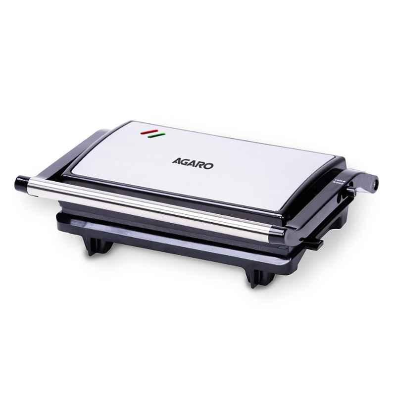 Prato Non-Stick Electric Griller, Sandwich Maker, Toaster |700 Watt| Auto  Temp LED indicator| Non-stick Coated Plates, Cool Touch Handle, Buckle Clip