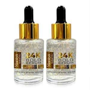 Manisa Beaute 30ml 24K Gold Face Serum with 2% Hyaluronic Acid Complex & Plant Collagen (Pack of 2)