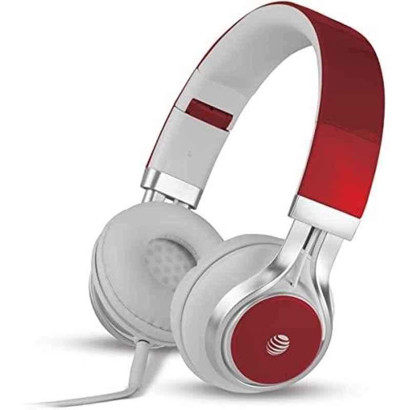 AT&T Jive Red Over Ear Headphone with Mic, HPM10-RED