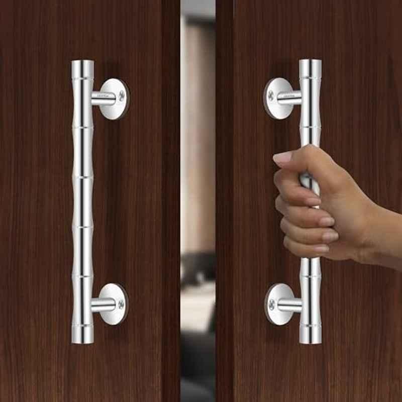 Plantex Main Door Handle/Pooja Door Handle/8 inch Pull-Push Handle for Main Door/3 Years Warranty Pack of 2 (S-140,Chrome)