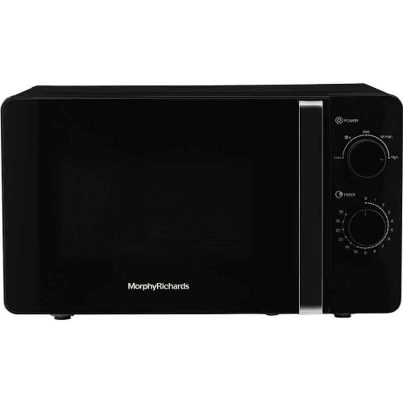 Morphy Richards 20MWS 20 Litre Black Solo Microwave Oven with 2 Years Warranty, 790024