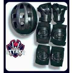STYRKR Plastic & EVA Foam Black Protection Kit Set for Helmet Skating, Cycling Guard Cycling KitKIT-677