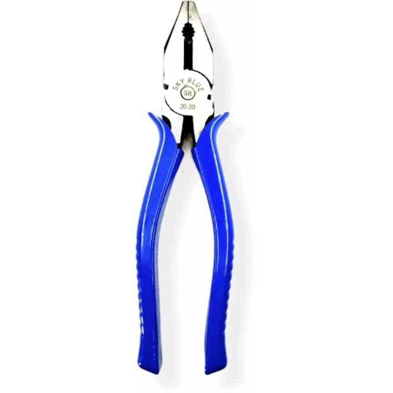 Sky Blue 7.8 inch Stainless Steel Lineman Plier, SBE/CP8 BLUE