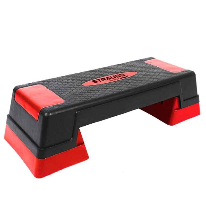 Strauss 30x12x8 inch Plastic Black & Red High Rise Aerobic Stepper, ST-2657
