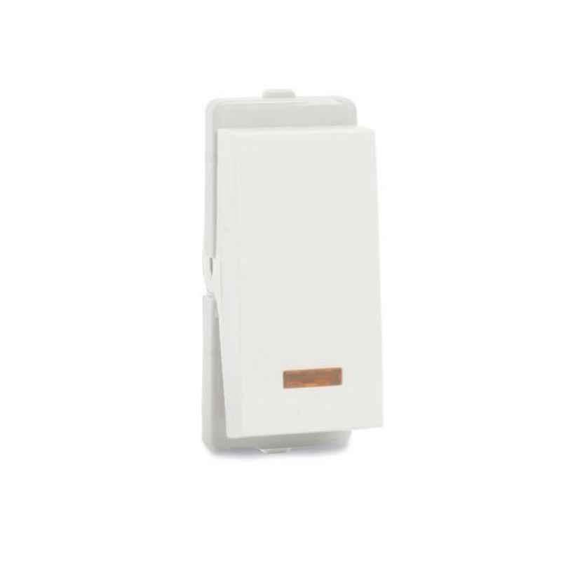 Schneider Electric Livia 10A Flush Mounted 1 Way White Switch with Indicator, P1081 (Pack of 10)