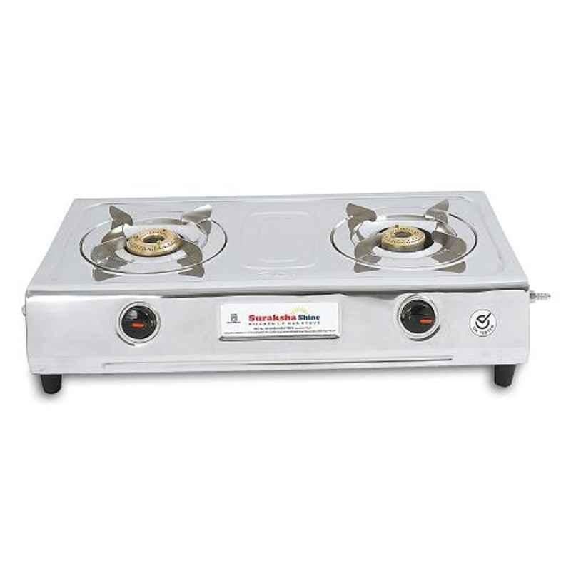Suraksha Shine VS2 High Quality Stainless Steel 2 Burner Gas Stove Stove, SBI00193