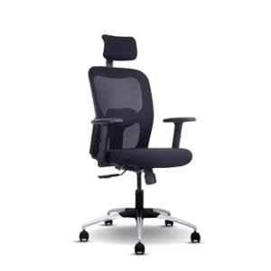 Praga Seating Qmesh 25.5x24.5x46.5 inch Polypropylene High Back Black Ergonomic Office Chair, QMBLBLBLBE3PHBOY