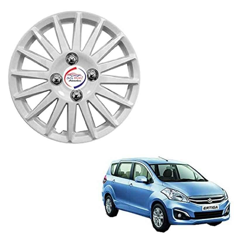 Auto Pearl 4 Pcs 15 inch ABS Camry Silver Press Type Hubcap Wheel Cover Set with Retention Ring for Maruti Suzuki Ertiga Type 2