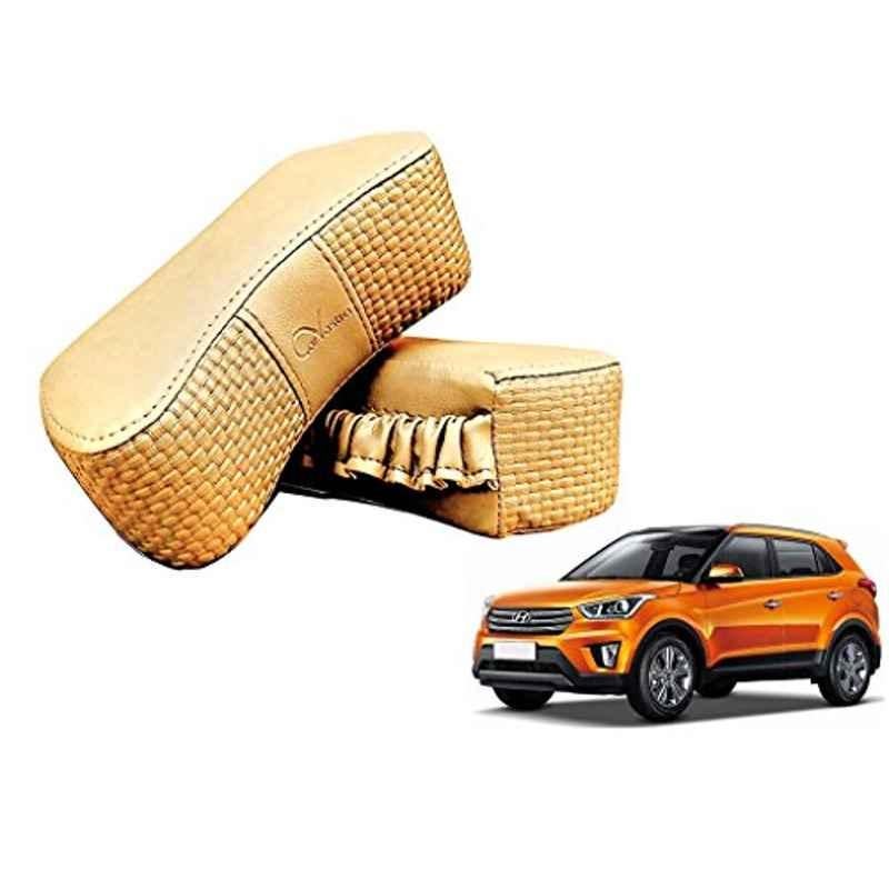 Kozdiko 2 Pcs Memory Foam Beige Luxurious Neck Rest Set for Hyundai Creta, koz_24960