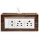 Palfrey 5A 2 Socket Wooden Texture Polycarbonate Extension Board with Two Pin Socket, Master Switch & 20m Wire, WD 6520