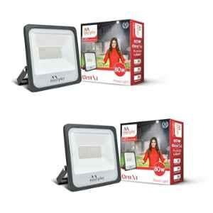Murphy Genxt 80W 6500K Aluminium Cool White LED Flood Light for Outdoor (Pack of 2)