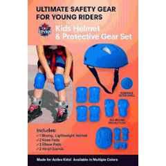 STYRKR Plastic & EVA Foam Royal Protective Guard Cycling Set 7-in-1 Medium Size 11-15 Year Cycling Helmet Kit Cycling Kit