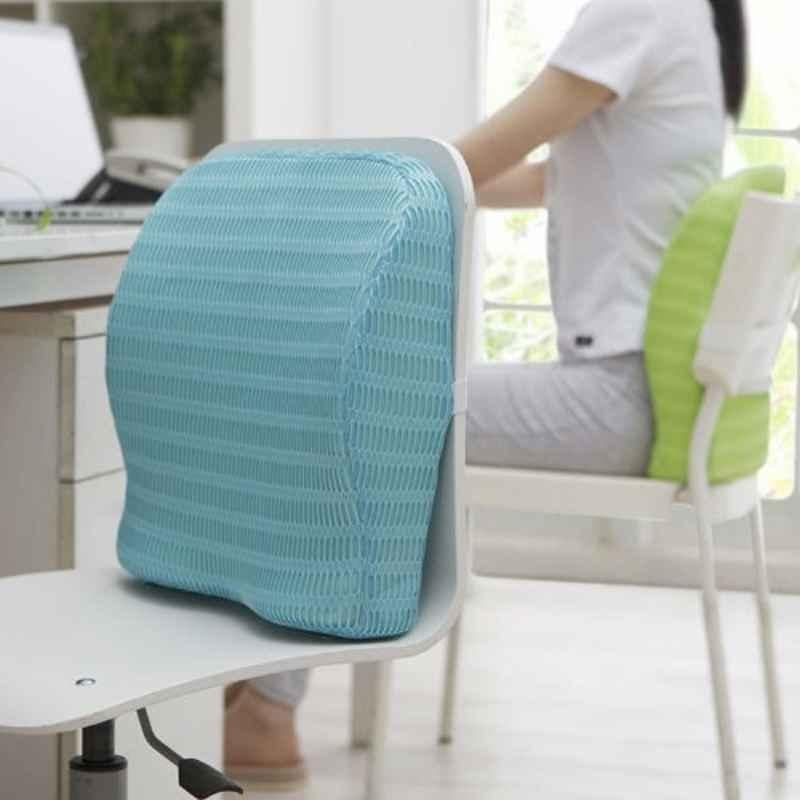 HealthSense Soft-Spot BC21 Memory Foam Ice Blue Orthopedic Backrest Cushion for Study, Home, Office Chair & Sofa
