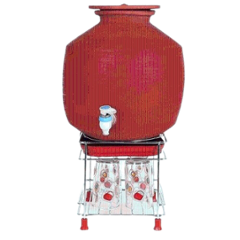 Niskoware Stainless Steel Silver Matka Stand with Plastic Tray for Plant