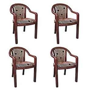 Supreme Ornate Brown Jordan & Brown Circle Chairs With Lacquer Finish (Pack Of 4)