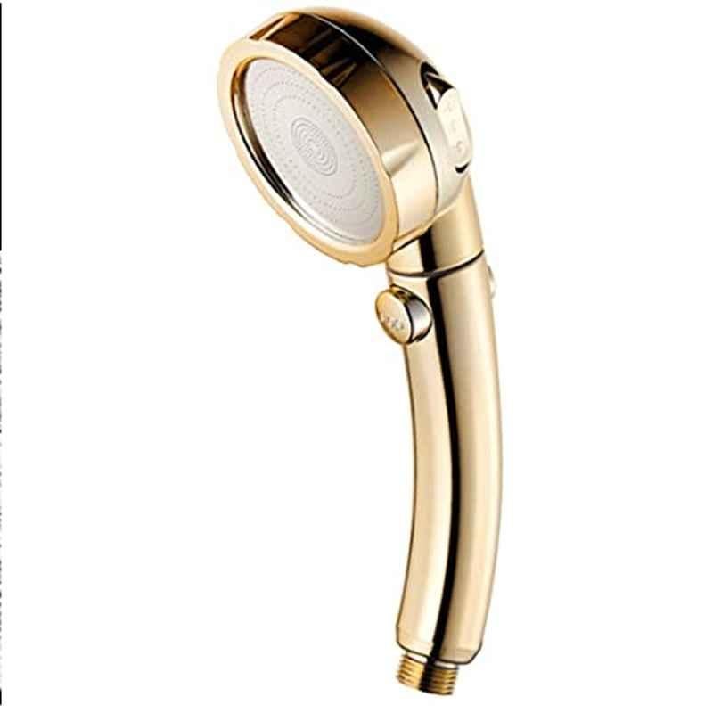 ZAP ABS Gold Finish Handheld Shower with On/Off Pause Switch & 3 Spray Setting Showerhead