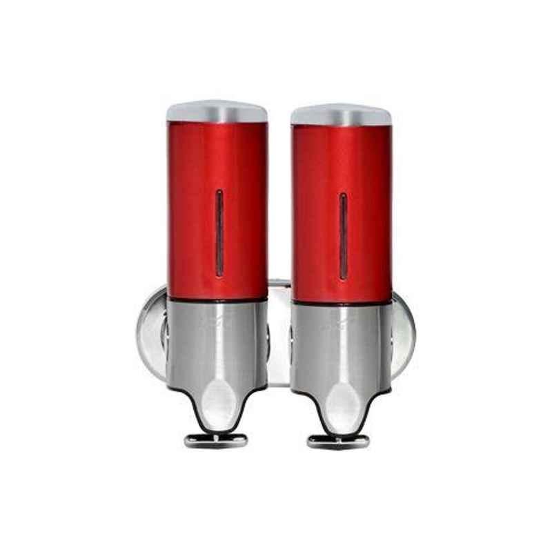 Bharat Photon 2x500ml Wall Mounted Polycarbonate ABS Romantic & Staid Manual Dispenser, BP-MSA-132