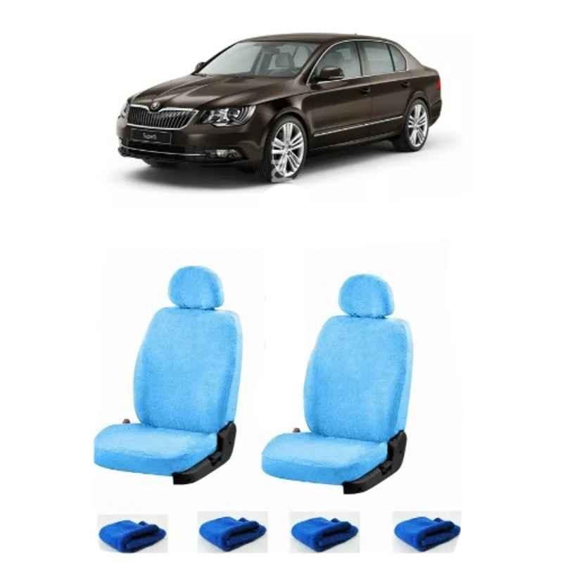 Oscar Sky Blue Aut-Sn-4567 Towel 1 Pcs\\Set Skoda Super-B Car Seat Cover