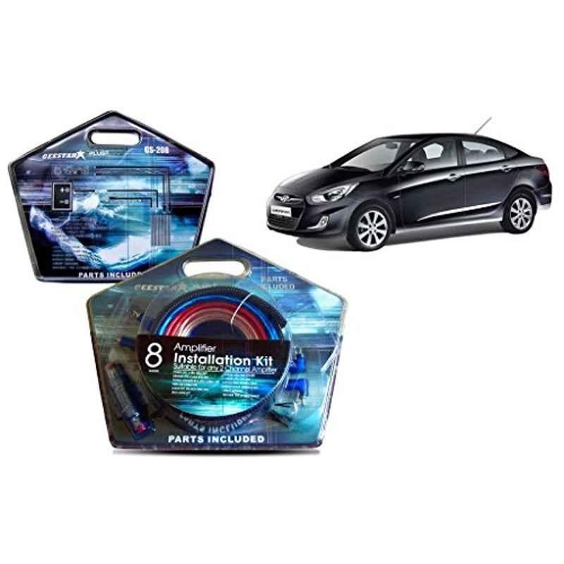 Auto Pearl Geestar Plus 8 Guage 2 Channel Amplifier Full Installation Kit for Hyundai Verna Fluidic, AmpKit_GeeStar_Verna Fluidic