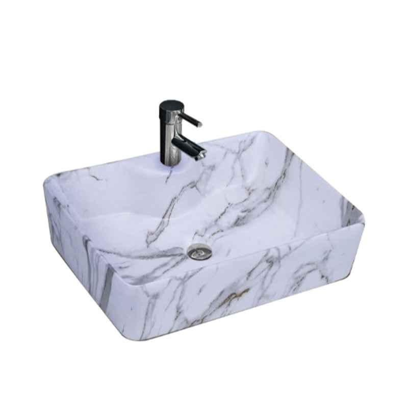 Mozio Rack Satvario 482x370x130mm Ceramic Wash Basin, MZ016