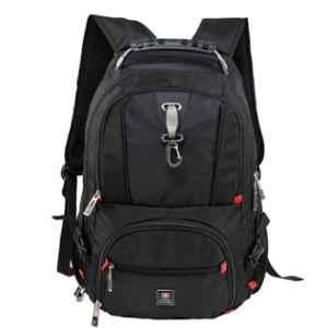 Swiss Military LBP77A 31 Litre Polyester Black Laptop Backpack with USB Charging Port & AUX Port