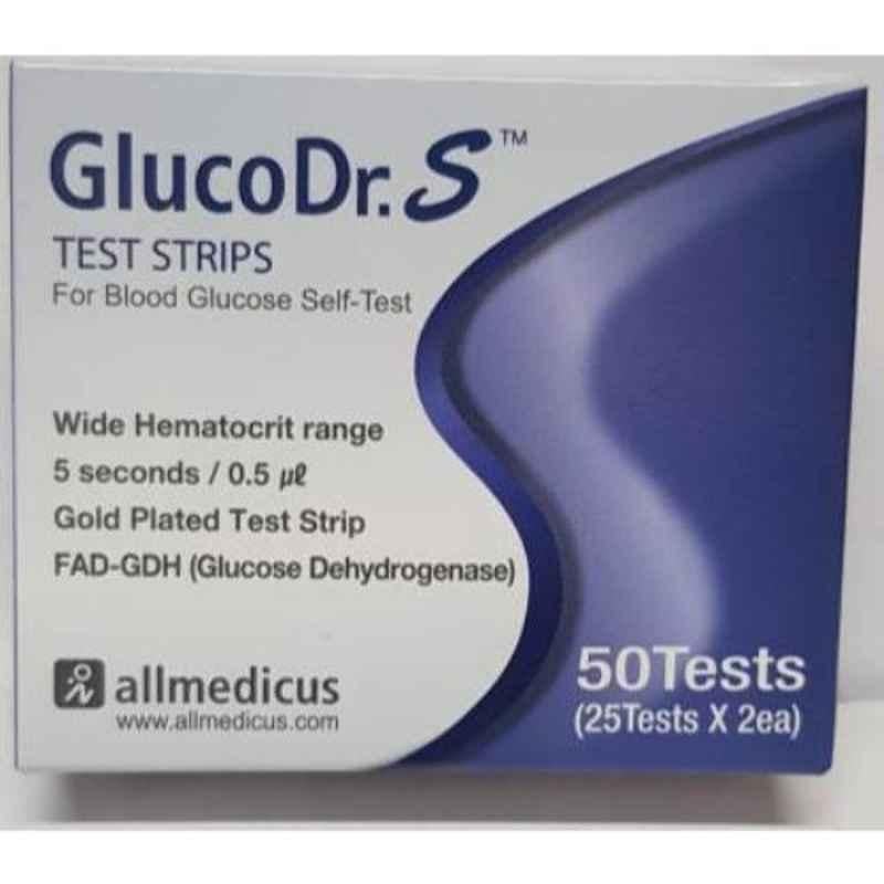 Gluco Dr.S 50 Pcs Glucometer Test Strips