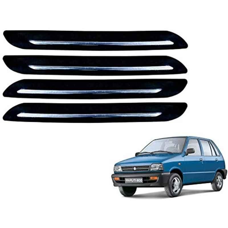 Kozdiko 4 Pcs Single Chrome Bumper Protector Set for Maruti Suzuki 800