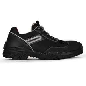 Perf Typhoon Low Nubuck Leather Composite Toe Black Safety Shoes, Size: 7