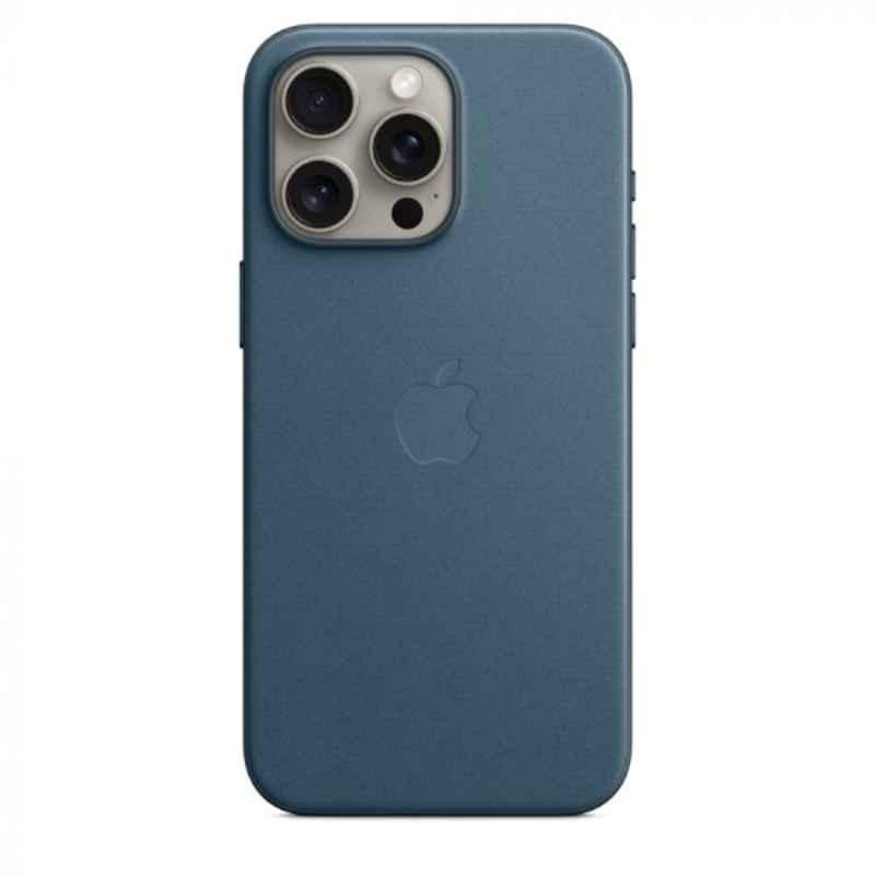 Apple iPhone 15 Pro Max FineWoven Pacific Blue Back Case with MagSafe, MT4Y3ZM/A