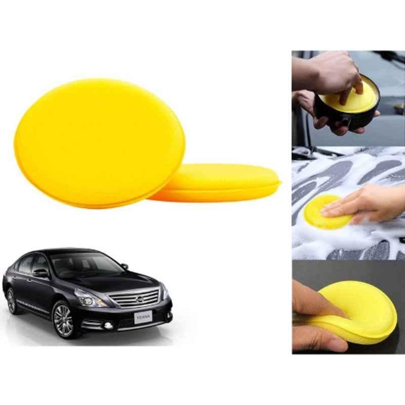 Auto Pearl Polyurethane Beige Washing & Waxing Polish Foam Sponge for NISSAN TEANA (Pack of 2)