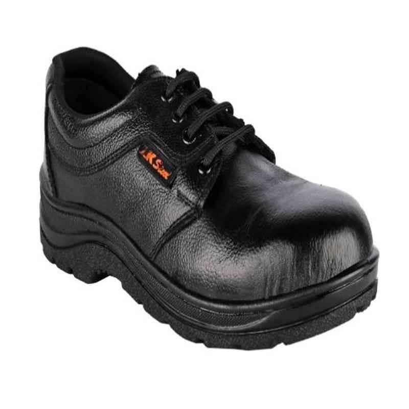 JK Steel JKPSF132BLK Leather Steel Toe Black Safety Shoe, Size: 6