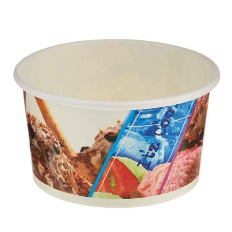 Hotpack 5Pcs 250ml Paper Ice Cream Cup Set, HSMICB250X5