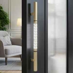Plantex 18 inch LED Main Door Handle/Pull-Push Handle with Sensor Touch/Lighting Door Handle for Main Door/Stainless Steel Handle for Home & Door Decor (Brass Antique)