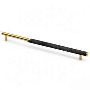 Plantex Stainless Steel & Aluminium Cabinet Handle/288mm Wardrobe Door Handle/Cupboard Pull-Push Handles for Home/Office (Black & Gold)