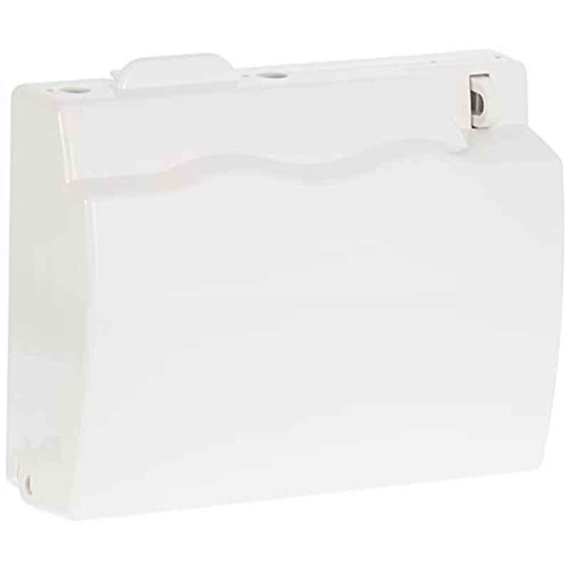 Schneider Plastic White Full Time Protection Weatherproof Twin Gang Socket Cover