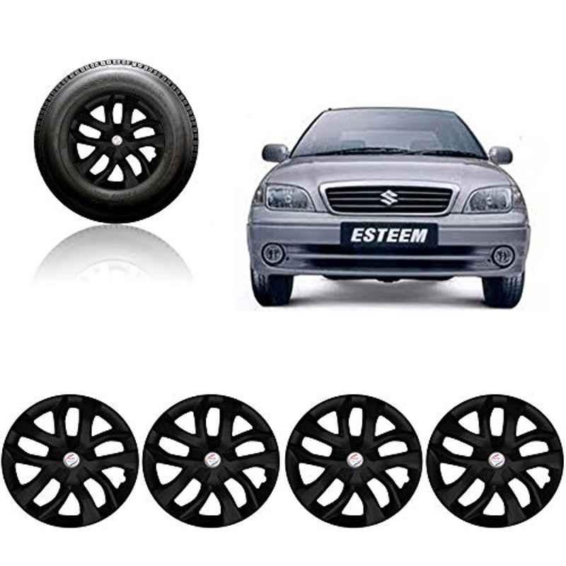 Auto Pearl 4 Pcs 13 inch ABS Black Wheel Cover Set for Maruti Suzuki Esteem