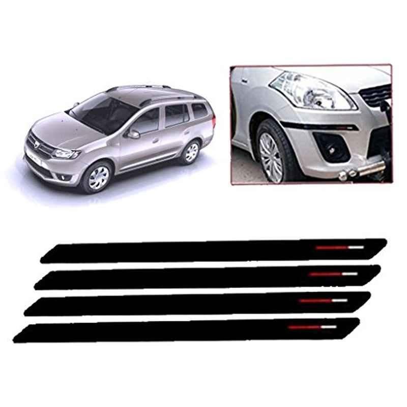 Kozdiko 4 Pcs Black & Red Bumper Protector Set for Mahindra Renault Logan