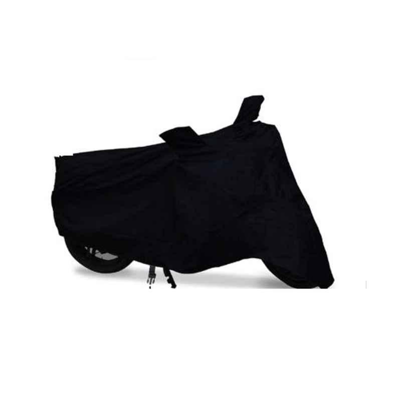 Riderscart Polyester Black Waterproof Two Wheeler Body Cover with Storage Bag for Hero Hunk