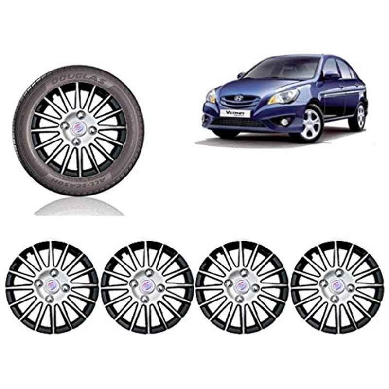 Auto Pearl 4 Pcs 14 inch ABS Black & SIlver Car Wheel Cover Set for Hyundai Verna Transform
